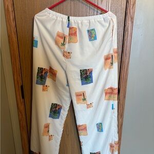 Women's White Printed Relaxed Lounge Pants